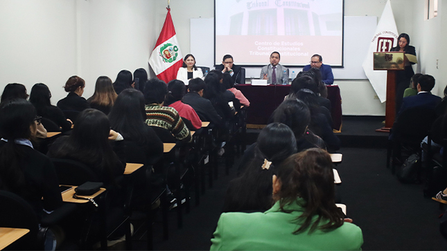 Estudiantes de la carrera de Derecho de la Universidad Antonio Ruiz de Montoya reciben capacitación sobre el rol del TC y del CEC