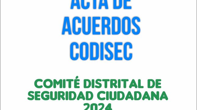 Acta de acuerdo CODISEC