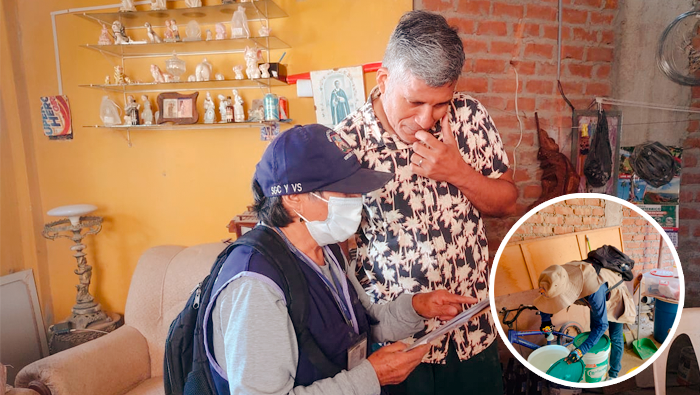 Además, el personal de salud realizó sesiones informativas para orientar a la población sobre la importancia de lavar, escobillar y tapar correctamente los recipientes con agua, detección temprana de los síntomas y otras prácticas saludables en el hogar para evitar la reproducción del zancudo Aedes aegypti.