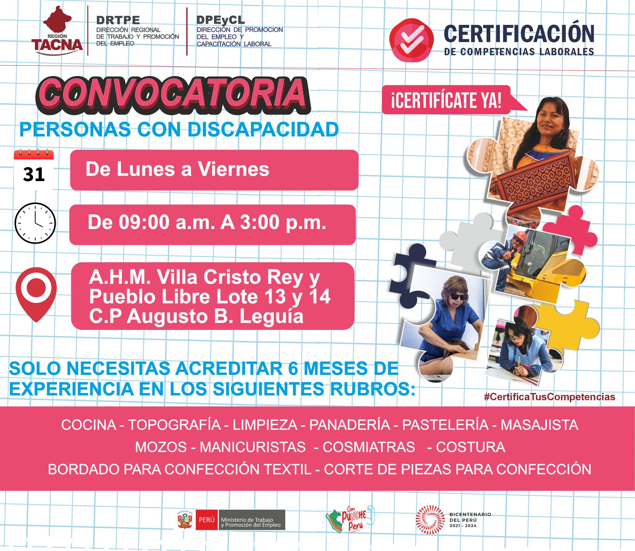 Personas Con Discapacidad Podrán Certificar Gratuitamente Sus Competencias Laborales