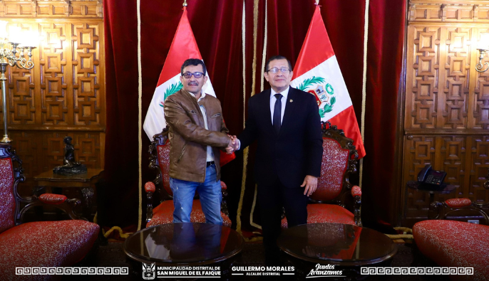 Reunión entre Alcalde de San Miguel de El Faique y el Presidente del Congreso, Eduardo Salhuana