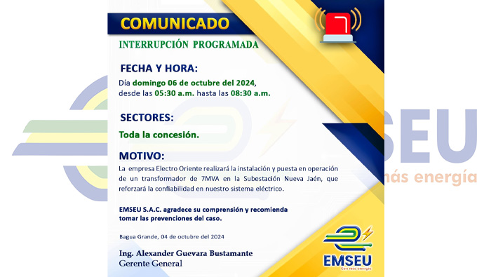 Aviso de corte programado