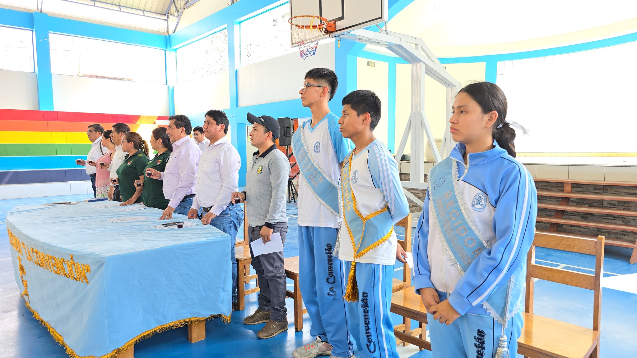Comprometidos con la educación, entregamos el mejoramiento de las instalaciones del coliseo de la I. E. La Convención