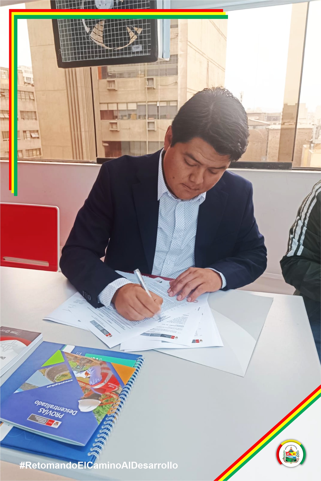 El alcalde de La Asunción firmó convenio con Provías para construir el Puente Manchavin, financiado por el MTC.
