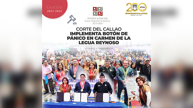 Corte del Callao y Municipalidad de Carmen de la Legua implementan app Botón de Pánico y monitoreo de casos de violencia familiar