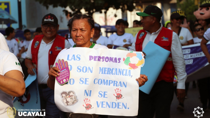 “No dejar a ningún niño atrás”: Cancillería Pucallpa reafirma compromiso en caminata de sensibilización contra la trata de personas