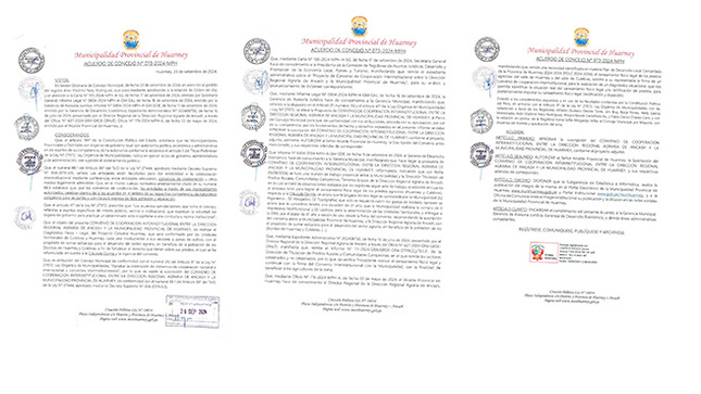 Acuerdo de concejo Nº 073-2024-MPH