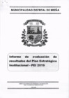 Vista preliminar de documento Informe de Evaluacion de resultados del Plan Estratégico Institucional (PEI) 2019