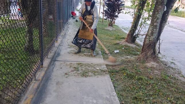 Labores de limpieza, poda y descolmatación de arena en la Avenida Participación y Avenida Guardia Republicana. 
