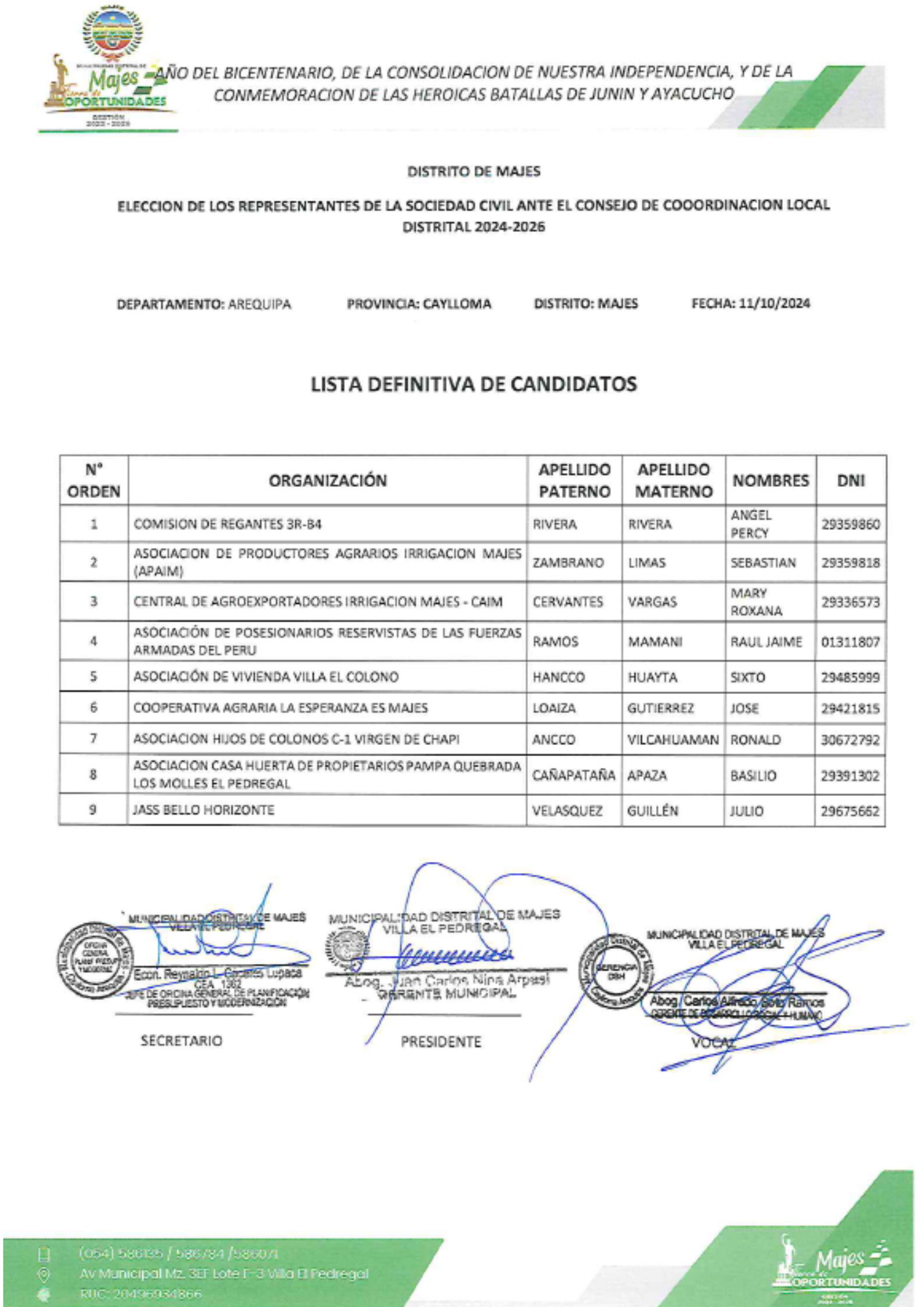 comunicado