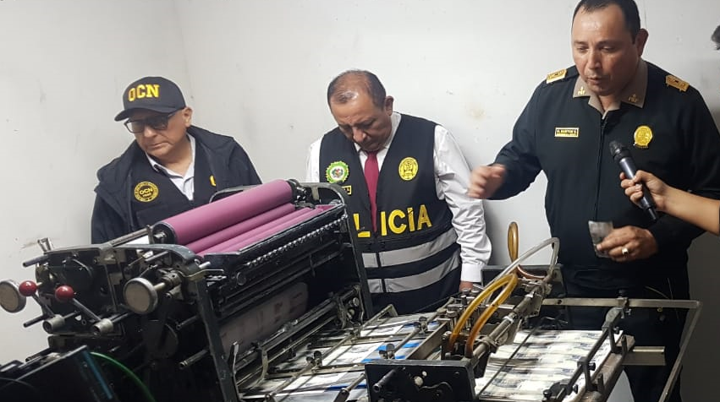 OCN, Ministerio Público y Policía intervienen taller de billetes falsos