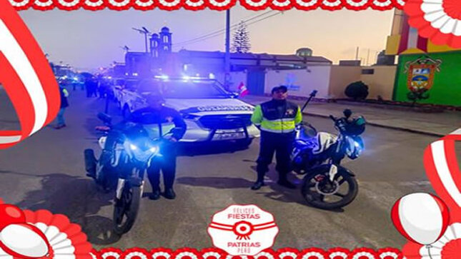 personal de seguridad ciudadana junto al vehículo de serenazgo  
