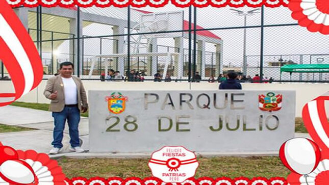  el alcalde inaugurando el parque 
