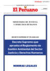 Vista preliminar de documento Decreto Supremo y Reglamento de Gestión Ambiental del Sector Justicia.