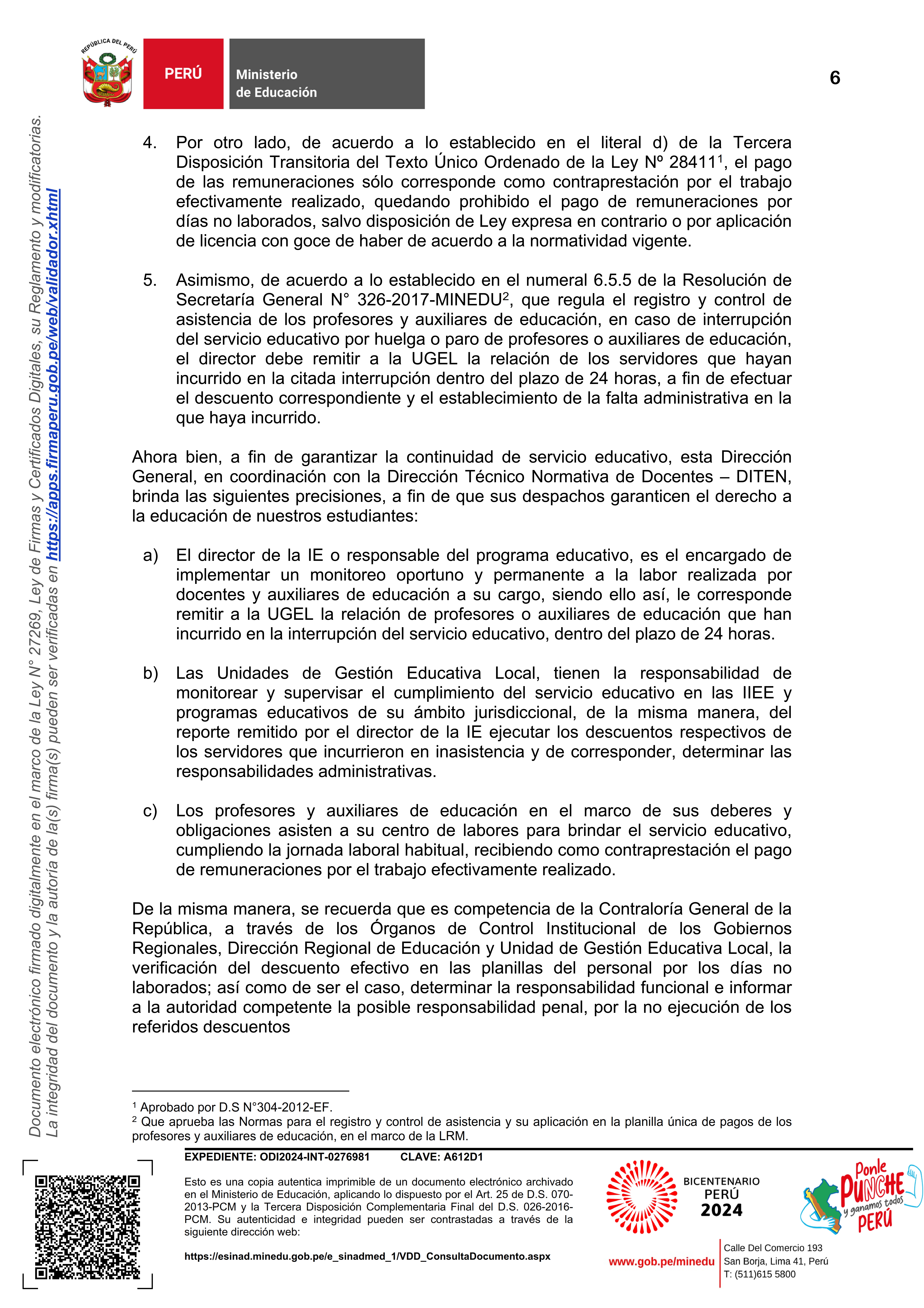 Comunicado N° 061-2024-GRA/GREA/UGELI-D