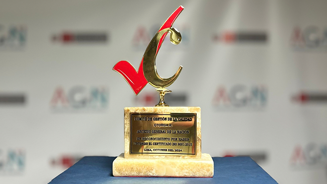 El AGN recibe galardón por su certificación ISO 9001:2015
