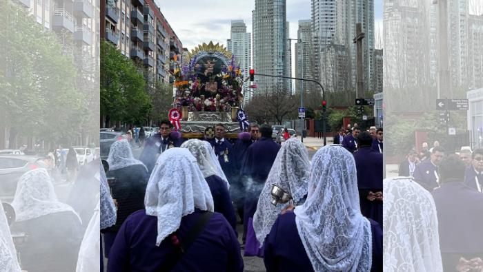 Rinden homenaje al Señor de los Milagros en los barrios Rodrigo Bueno y Valentín Alsina de Buenos Aires
