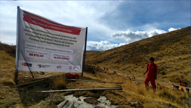 Trabajo temporal y actividades de mantenimiento del camino vecinal al mirador.