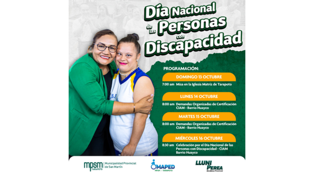 MPSM realiza actividades por el "Día Nacional de las personas con Discapacidad".