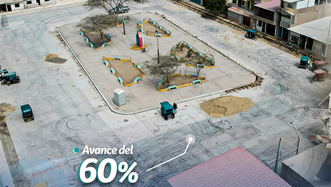 𝟔𝟎% 𝐝𝐞 𝐚𝐯𝐚𝐧𝐜𝐞 Municipalidad avanza con la construcción de pistas y veredas del A.H El Tablazo sector II.