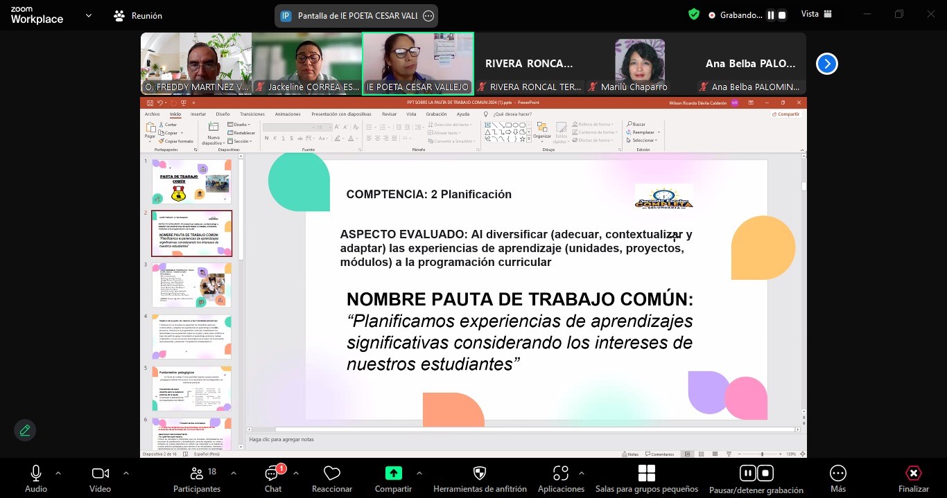 Reunión virtual de la Red de IIEE Focalizadas del Ciclo de Formación Interna de la UGEL Piura para Socializar Estrategias Educativas 2024