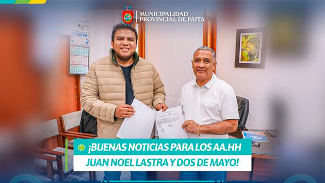 Aprueban expediente técnico para la pavimentación de Juan Noel Lastra y Dos de Mayo.