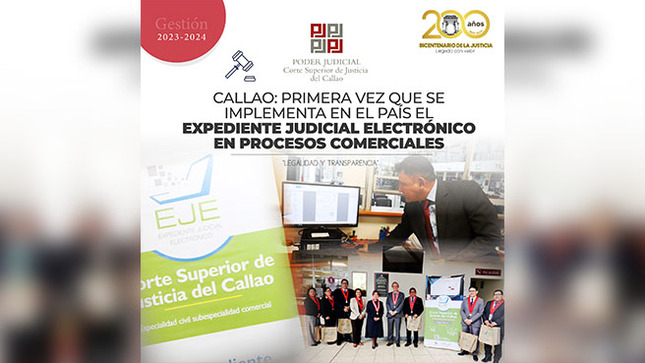Corte Superior de Justicia del Callao es pionera en implementar el Expediente Judicial Electrónico en procesos comerciales en el Perú