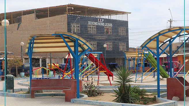 Parque Miguel Grau en Ciudad Roja luce renovado y en óptimas condiciones.