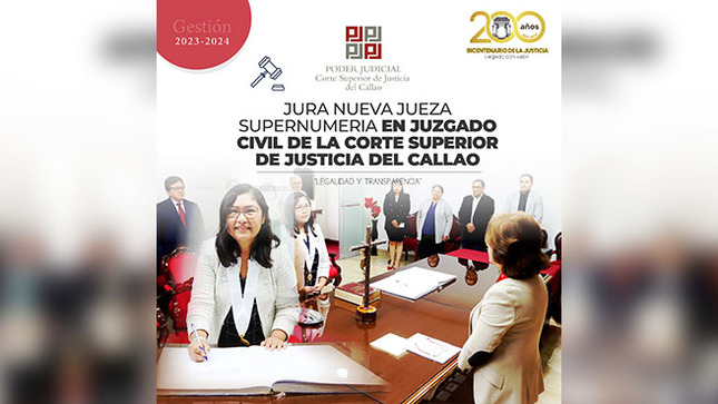 Jura nueva jueza supernumeraria en Juzgado Civil de la Corte Superior de Justicia del Callao
