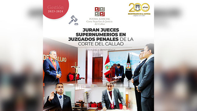 Toman juramento a nuevos jueces supernumerarios penales de la Corte Superior de Justicia del Callao