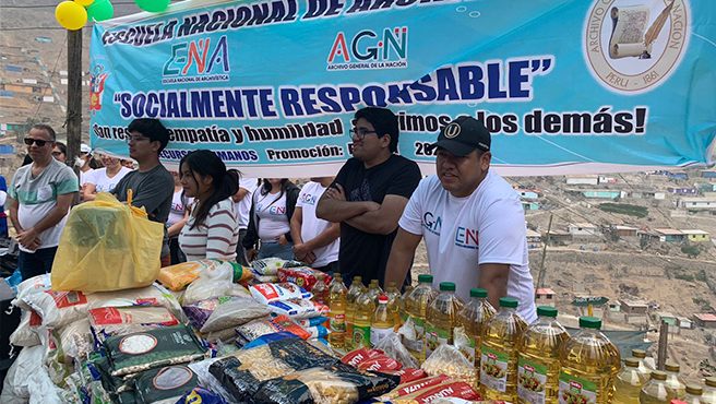 ENA brinda apoyo solidario a más de 100 familias de Villa María del Triunfo
