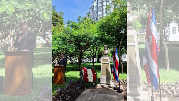 Rinden homenaje al Gran Almirante del Perú Miguel Grau en el parque República del Perú de San José