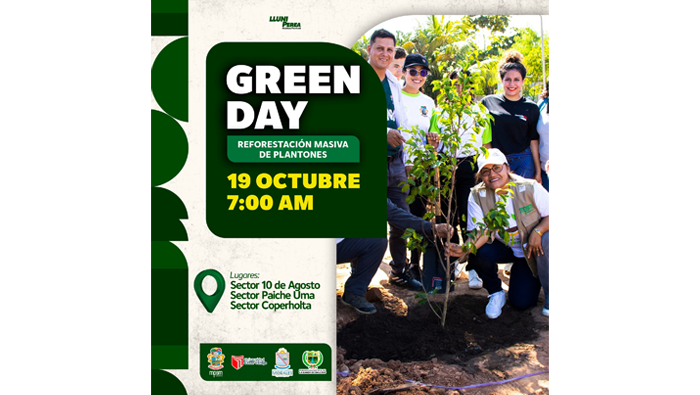 Green Day "Reforestaci贸n masiva de plantones" en diferentes sectores de Tarapoto.