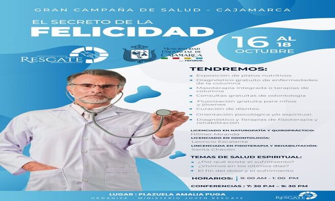 โ๐ฉโโ๏ธLa Municipalidad Provincial de Cajamarca, a travรฉs de la Gerencia de Desarrollo Social y Humano, en colaboraciรณn con la ONG Ministerio Joven Rescate, realizarรก la ๐๐๐๐๐๐ฬ๐ ๐๐๐๐๐๐๐ del ๐๐ ๐๐ฅ ๐๐ ๐๐ ๐จ๐๐ญ๐ฎ๐๐ซ๐ en la Plazuela Amalia Puga.
โโ๏ธEsta iniciativa tiene como objetivo brindar atenciรณn mรฉdica preventiva y gratuita a la comunidad cajamarquina. Los interesados podrรกn acceder a los servicios de manera personalizada sin costo alguno.
โ๐จโโ๏ธSe trata de una oportunidad valiosa para cuidar de la salud y bienestar de todos los cajamarquinos, fomentando la esperanza, el propรณsito y la vida en la provincia.
๐ยก๐๐๐๐๐ ๐๐๐๐๐๐๐โ ยกยก๐๐ ๐๐ฌ๐ฉ๐๐ซ๐๐ฆ๐จ๐ฌโโ
๐คยกCon Joaquin Ramirez, Cajamarca Renace!