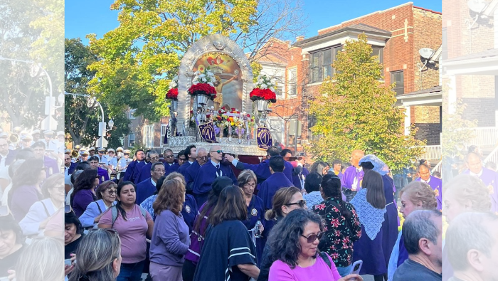 Comunidad peruana de Chicago rinde homenaje al Señor de los Milagros