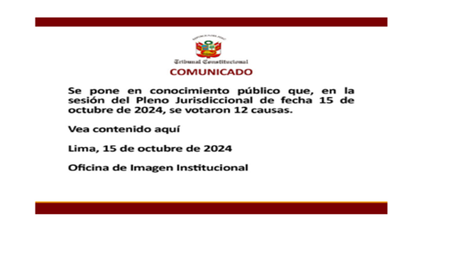 Comunicado 15 de octubre