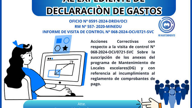 Acciones correctivas al expediente de declaración de gastos