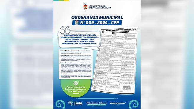 Ordenanza Municipal N° 009-2024-CPP