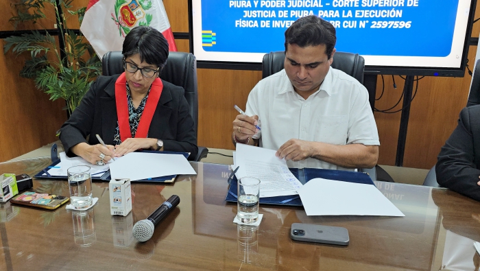 Gobierno Regional y Corte Superior de Piura suscriben convenio para mejorar infraestructura de sede judicial de Paita Baja