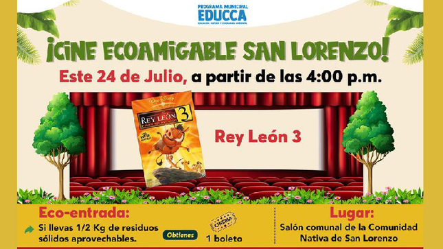 Gran Cine Ecoamigable en la Comunidad Nativa de San Lorenzo