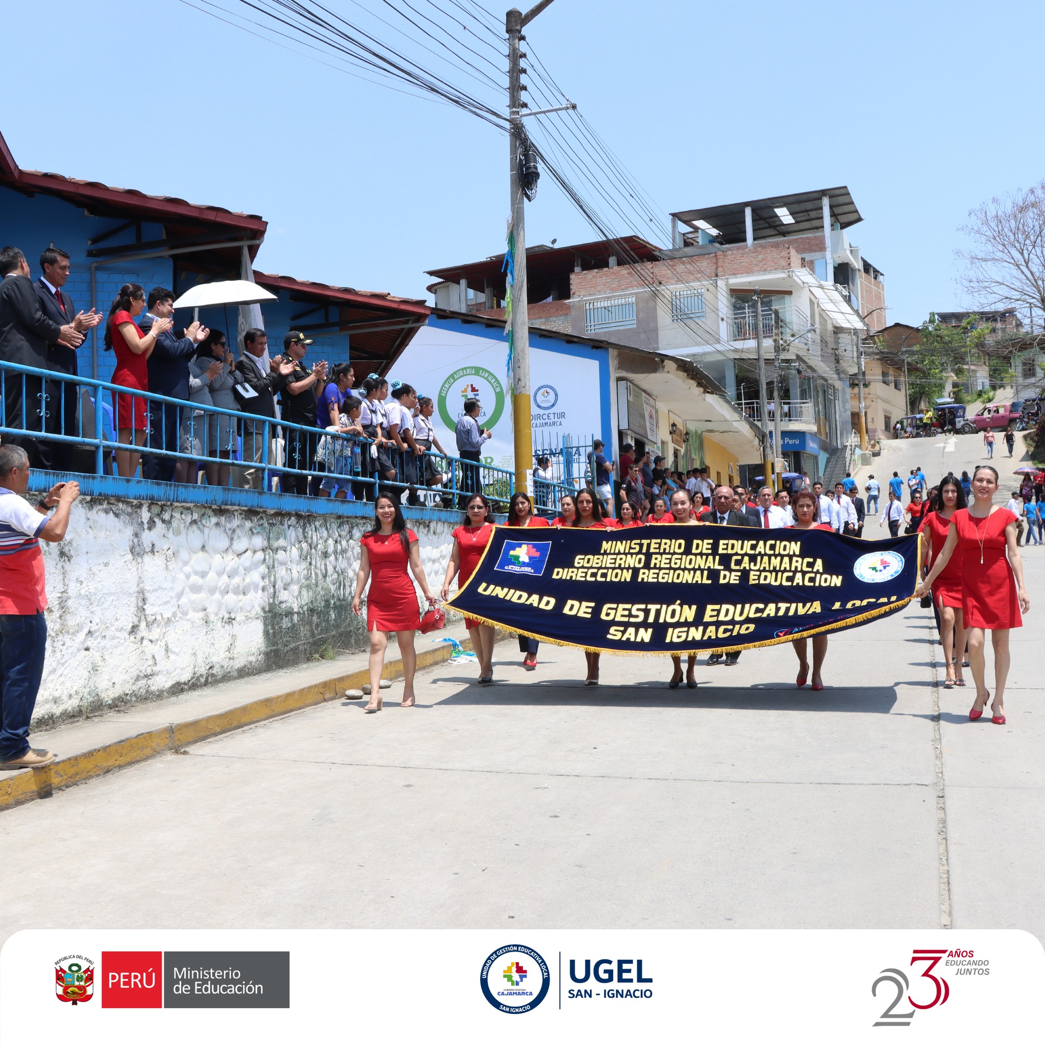 UGEL San Ignacio participó del izamiento del pabellón nacional organizado como parte de las actividades por el 23° aniversario institucional