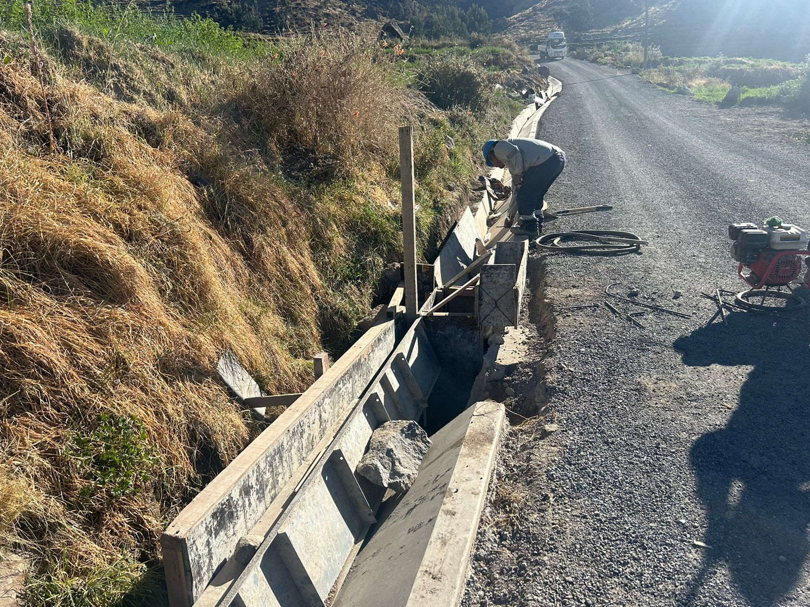 Obra de carretera a Chuñuhuayo.