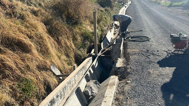 Obra de carretera a Chuñuhuayo. 