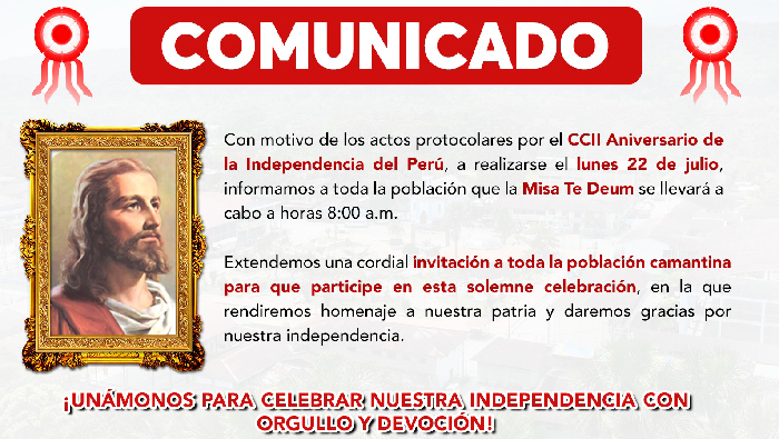 Misa Te Deum por el 203° Aniversario de la Independencia del Perú