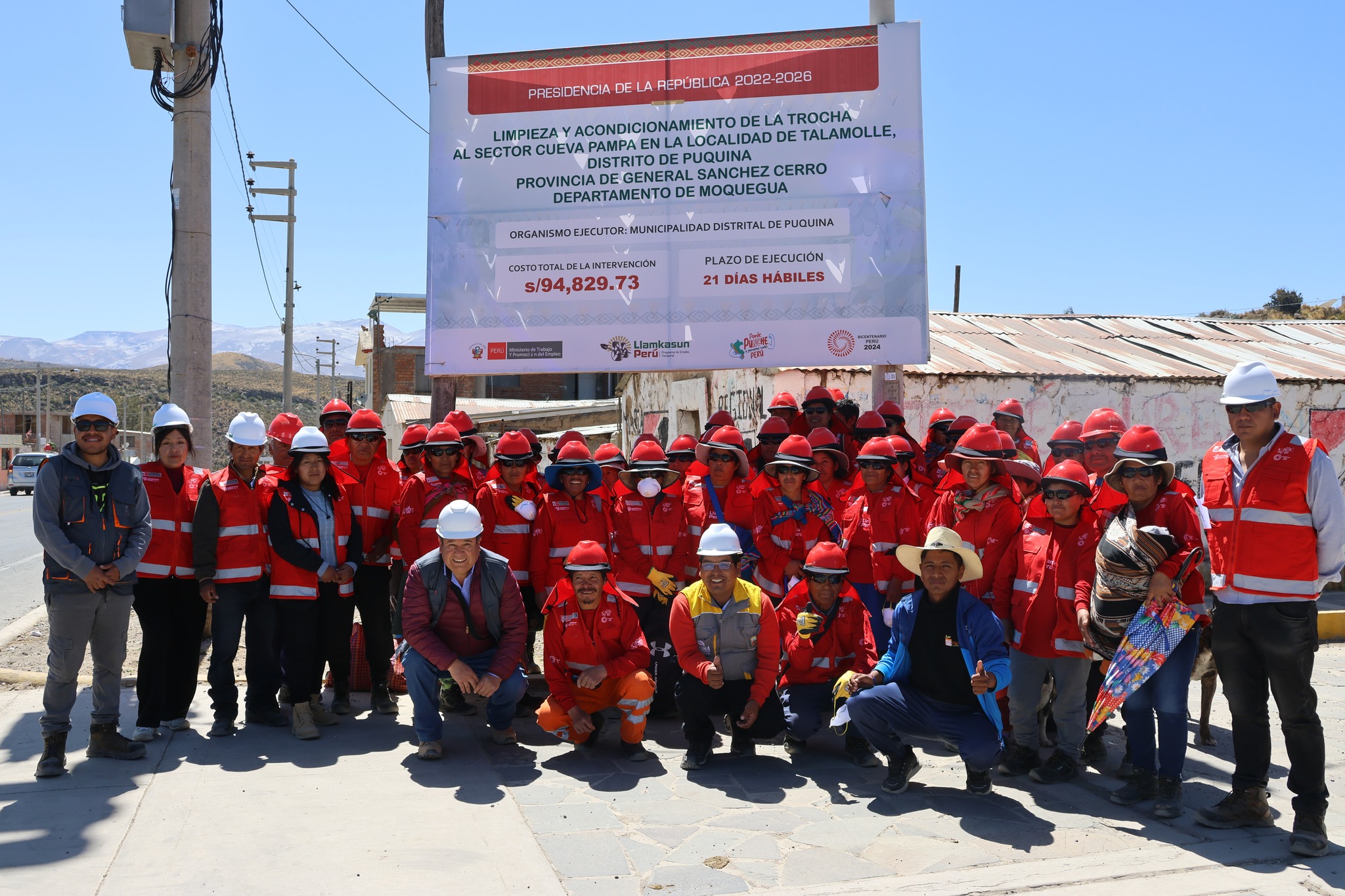 Inicio de la actividad de mantenimiento de Llamkasun Perú en Talamolle.