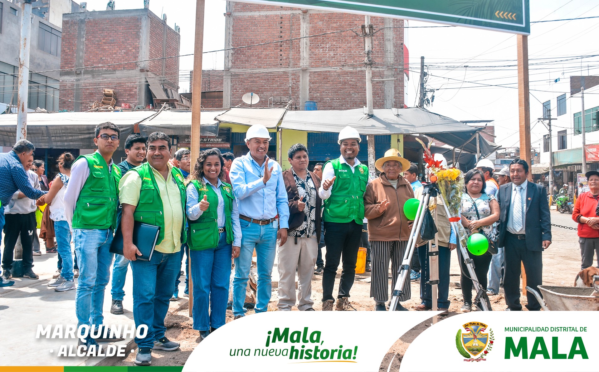 Colocación de Primera Piedra de la Obra de "Mejoramiento del Servicio de Movilidad Urbana en las Vías Locales de la Habilitación Urbana"