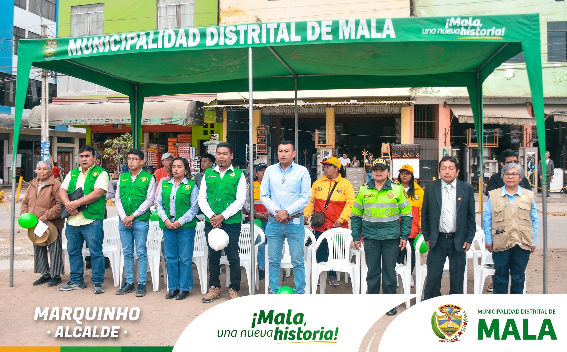 Colocación de Primera Piedra de la Obra de "Mejoramiento del Servicio de Movilidad Urbana en las Vías Locales de la Habilitación Urbana"