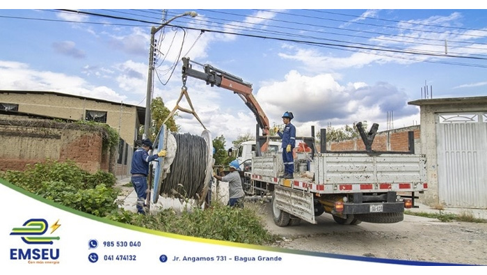 EMSEU S.A.C. optimiza el servicio eléctrico y mejorar los niveles de tensión en el sector de San Luis Bajo, Bagua Grande.
