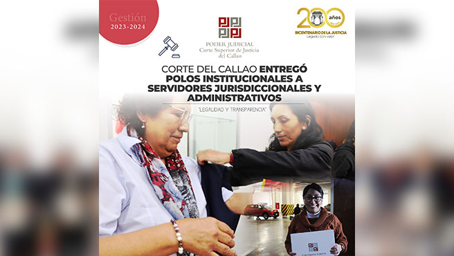 Corte Superior del Callao entregó polos institucionales a servidores jurisdiccionales y administrativos