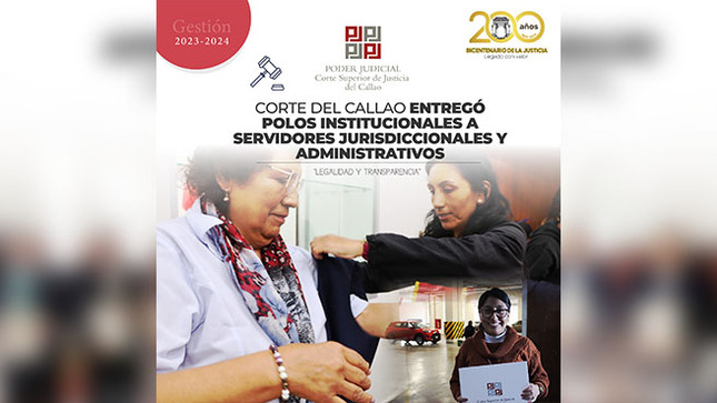 Corte Superior del Callao entregó polos institucionales a servidores jurisdiccionales y administrativos